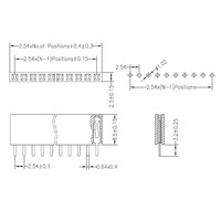 Konektor PCB Soket Strip Baris Tunggal 40P 2/3/4/5/6/7/8/9Pin 180 Derajat 2.54mm DIP Berg Stick Plastik Header Kustom Wanita