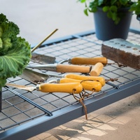 Bacs de jardin modernes gris à grande capacité pour légumes, fleurs et herbes, avec pieds et étagère de rangement