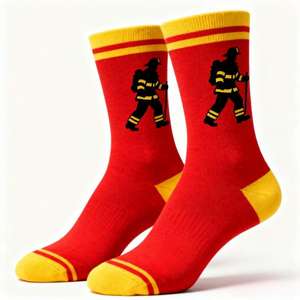 Chaussettes mi-mollet en coton peigné pour enfants et adolescents, style vintage, inspirées du <span class=keywords><strong>feu</strong></span>, respirantes, thermiques, rayées, jacquard, tube droit - Product Image 1