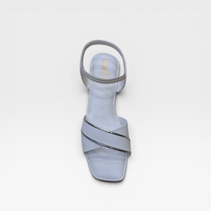 Sandales élégantes blanches à talon carré pour femme, à bout ouvert, à enfiler, pour soirée, chaussures de mode confortables et décontractées - Product Image 2