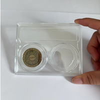 Étui de présentation pour 2 pièces de monnaie, double support pour pièces de monnaie, boîte de classement pour pièces de monnaie