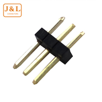 Header Pin J&L Berkualitas Tinggi DIP Brass 1.27mm 1*3 Pin Male Single/Dual Row Berlapis Emas IP20 untuk Koneksi PCB dan Kabel