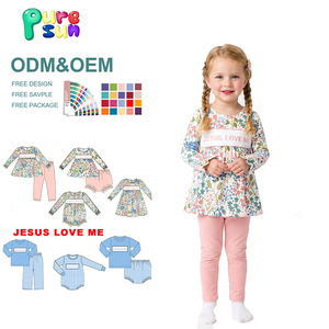 Set di Abbigliamento Natalizio Puresun per Bambini Completo per <span class=keywords><strong>Bambina</strong></span> con Maniche Lunghe e Leggings a Fiori - Product Image 1