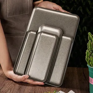 Plato de acero inoxidable para servir, para restaurante, barbacoa, pinchos, bandeja de Sushi, bandeja grande y poco profunda, platos de almacenamiento de alimentos para Cocina - Product Image 5