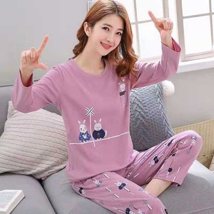 Pigiama da <span class=keywords><strong>donna</strong></span> <span class=keywords><strong>taglie</strong></span> <span class=keywords><strong>forti</strong></span> M-5XL, set 2 pezzi con stampa cartone animato, maniche lunghe e pantaloni lunghi, morbido e comodo per la casa - Product Image 6