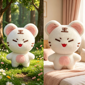 Porte-clés en peluche tigre blanc mignon personnalisable, mini poupée tigre douce, breloque de sac pour souvenirs d'entreprise et ventes au détail - Product Image 6