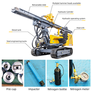 Hengwang Crawler Solar Pile Driver PV Power <b>Ramming</b> Machine with Pump and Engine for Photovoltaic Piles - Product Image 4