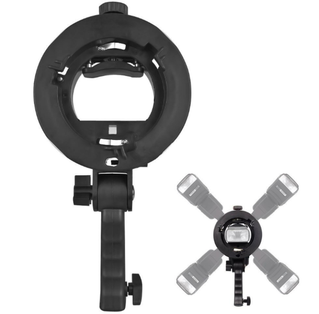 Handheld Grip S-Type Flash Bracket Bowens Mount Holder for Speedlite Flash Softbox Studio Flash Accessory