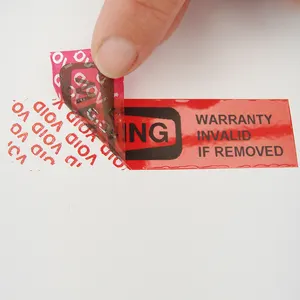 Customized Sticker Warranty Seal Sticker Void Blue Red Color Security Bar Code Label Anti-counterfeit Sticker Label