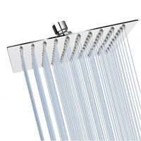 Pomme de douche de pluie en acier inoxydable brossé, finition de luxe pour salle de bain, plafond, écologique, économie d'eau