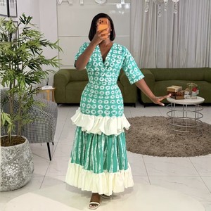 Nuovo Abito <span class=keywords><strong>Lungo</strong></span> Elegante da Donna con Cuciture e Volant, Stile Europeo e Americano, Collezione Estiva 2026 - Product Image 1