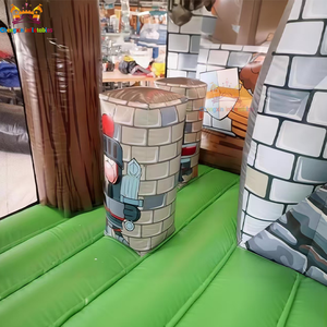 Grand château gonflable commercial à thème château médiéval, en PVC, facile à installer pour les fêtes en plein air, pour enfants - Product Image 4