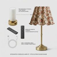 Nouvelle Lampe LED Amovible Rechargeable en Fer et Tissu, à Commande Tactile et Télécommande, 3 Couleurs à Intensité Variable, Design de Luxe, pour Chevet/Table, Modèle Transfrontalier