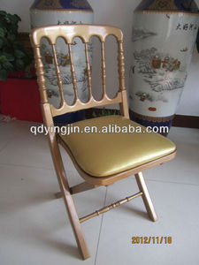 Paquete de asiento de silla Napoleón plegable de madera dorada, silla de Castillo plegable, silla plegable de boda, sillón de asiento de madera maciza para exteriores - Product Image 5