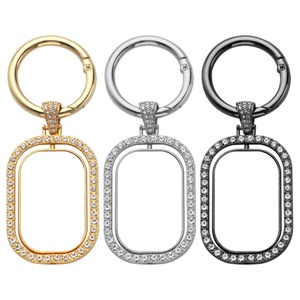 Porte-clés vierges pour sublimation, porte-clés en alliage de zinc personnalisé pour impression recto-verso, porte-clés en métal avec strass à faire soi-même, recto simple - Product Image 4