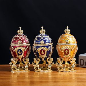 Caja de baratija de huevo de León de corona de tamaño pequeño, regalos de invitación de boda, caja de regalo creativa de huevo de <span class=keywords><strong>Faberg</strong></span>é de Pascua - Product Image 2