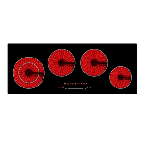 Table de cuisson électrique en céramique à 4 brûleurs de <span class=keywords><strong>90</strong></span> <span class=keywords><strong>cm</strong></span>, en acier inoxydable, avec <span class=keywords><strong>plaque</strong></span> chauffante à 4 yeux pour usage domestique et extérieur. - Product Image 5