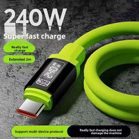 Nouveau câble de charge rapide numérique 240w avec affichage numérique, câble de charge rapide de type C pour téléphone portable, entièrement compatible, câble de charge 6a