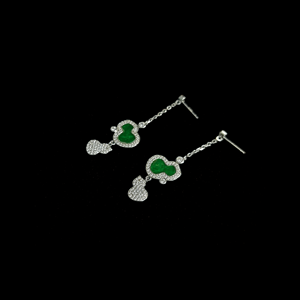 Pendientes de Jadeíta Birmana Natural de Grado A, Forma de Calabaza, Color Verde, para Uso Diario, Regalo de Jadeíta para Mujer (con Certificado NGTC) - Product Image 2