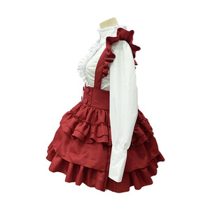 Robe gothique Lolita Yi Xiaoyi, chemisier blanc, jupe rouge à volants, tenue de cosplay pour performance - Product Image 1