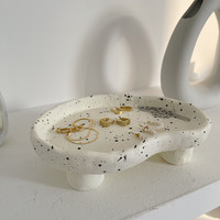 Plateau de service haut de gamme nordique, décoration créative pour la maison, plateau de rangement en céramique pour salon, ornements parfumés, plat à bijoux