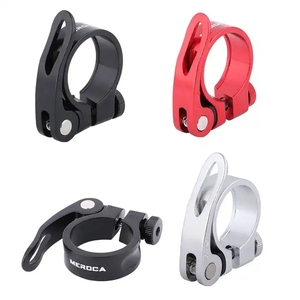 Collier de Selle de Vélo 31.8mm 34.9mm en Alliage d'Aluminium VTT à Libération Rapide Noir/Rouge/Argent - Product Image 6