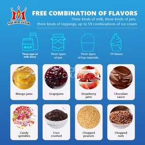 Robot bán kem tự động thương mại 3 hương vị Thành phần sữa Mềm phục vụ Máy bán kem tự động - Product Image 6