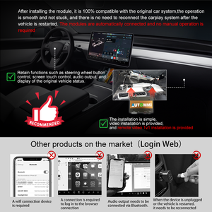 Autommi 2025 Wireless CarPlay Android Auto สำหรับ <span class=keywords><strong>Tesla</strong></span> <span class=keywords><strong>Model</strong></span> <span class=keywords><strong>3</strong></span> <span class=keywords><strong>Model</strong></span> Y พร้อมอุปกรณ์เสริมมัลติมีเดีย รองรับกล้อง โมดูล CarPlay - Product Image 5