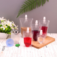 Emballages liquides rechargeables transparents pour jus, sachets à bec verseur debout