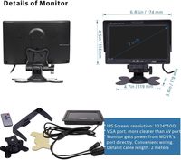 Kit DVR CCTV mobile JOINLGO 4 canaux 1080P pour véhicule/bus, vision nocturne, étanche, détection de mouvement, capteur G, moniteur IPS 7 pouces