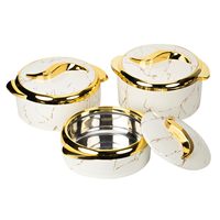 3 Pcs Set 1.5L 2L 2.5L Thermos Isolé Casserole Chaude Pot Double Paroi Boîtes À Lunch En Acier Inoxydable