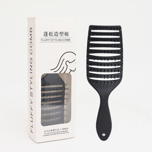 Peine de masaje personalizado colorido para mujer Cómodo Nylon suave con superficie esmerilada Mango de ABS Cepillo de pelo para desenredar - Product Image 5