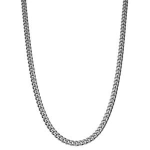 Customize Handmade Collar 6 Mm Silver-Tone Stainless Steel Cuban Chain Necklace For Women Jewelry