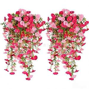 Chao Zhixin Guirlande artificielle de fleurs de glycine en plastique et soie, rose clair, rose, violet, pour décoration intérieure et jardin - Product Image 5