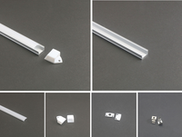 Profilé en aluminium pour bande LED, diffuseur de lumière, canal d'extrusion 14mm*7mm, profilé en aluminium pour bande LED