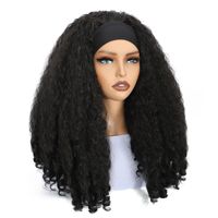 Perruques Afro Bouclées Frisées pour Femmes Noires, Bandeau Réglable, Synthétiques, Classiques, Volumineuses, Résistantes à la Chaleur, Densité 250%