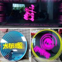 Letrero de Neón Personalizado con Espejo Infinito 3D, Luz LED RGB Circular con Efecto de Profundidad en Capas para Decoración de Cafés, Bares y Espacios Creativos