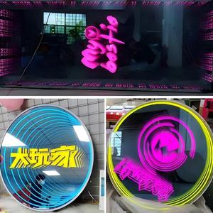 Insegna al Neon Personalizzata 3D con Effetto Specchio <span class=keywords><strong>Infinito</strong></span>, Luce LED RGB Circolare con Effetto <span class=keywords><strong>di</strong></span> Profondità Stratificata per Caffè, Bar e Decorazione <span class=keywords><strong>di</strong></span> Spazi Creativi - Product Image 3
