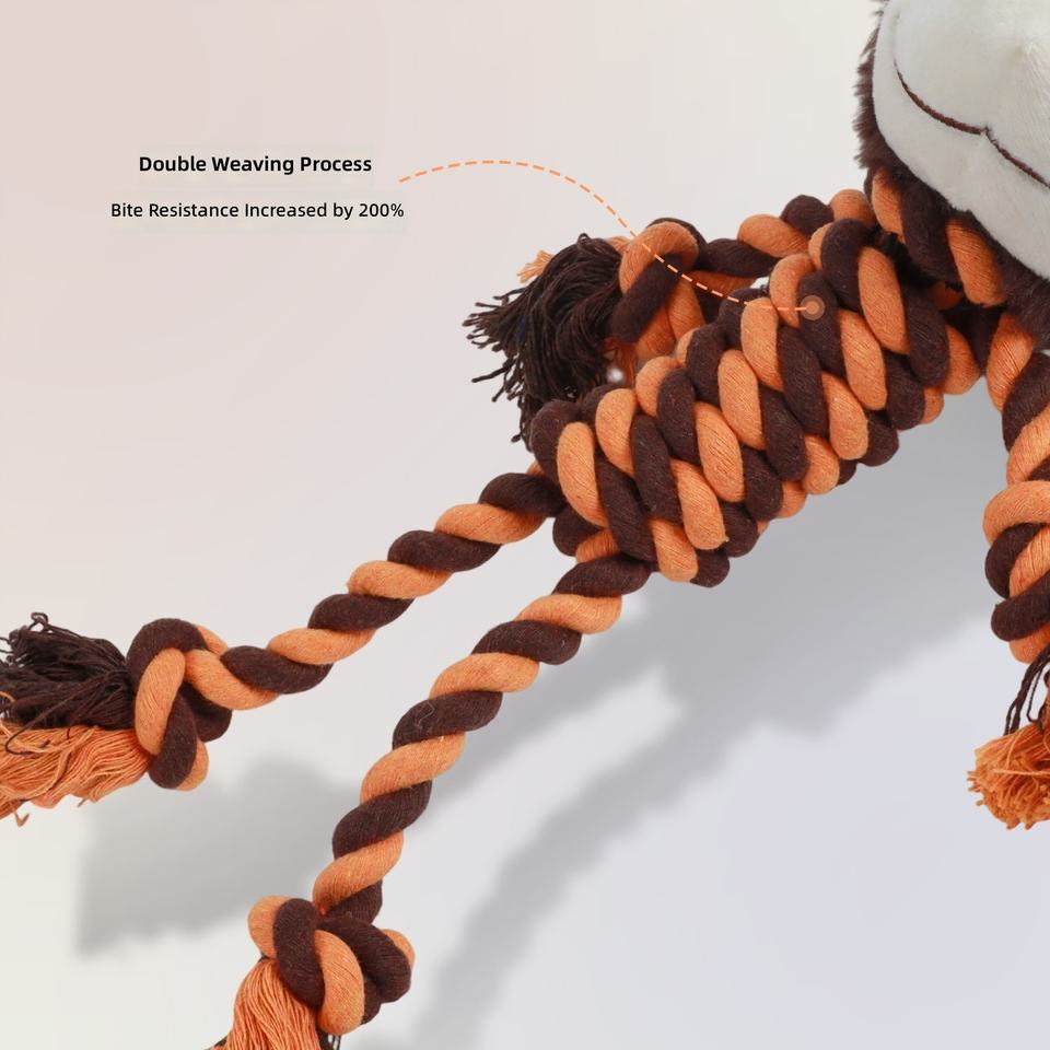 Knotted Monkey Cotton Rope Dog Chew Toy, Durable Bite Resistant, Teeth ...