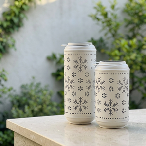Latest Christmas Home <b>Decorations</b> White Metal Votive Candle Holders with <b>Snowflake</b> Cutouts - Product Image 6