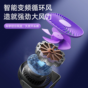 Portable Fan D66 Purple 4000mAh Rechargeable <b>Desk</b> <b>Wall</b> Mount Quiet High Wind Office Dorm Use - Product Image 4