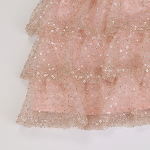 Vestido formal de desfile para niñas con volantes escalonados brillantes - Product Image 5