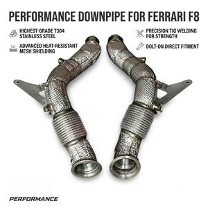 Vortex Performance Turbo Headers for Ferrari F8 Tributo 3.9 V8 Twin Turbo F154CG Stainless Steel Heat Shield Racing Downpipes - Product Image 1