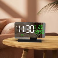 Horloge de table numérique intelligente 2026 la plus récente avec affichage miroir, design moderne, fonction DST, température, LED, semaine/mois/date pour usage domestique