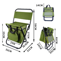 Chaise de pêche pliante d'extérieur moderne en acier et fer avec dossier, sac isotherme et tissu Oxford, design portable pour le jardin