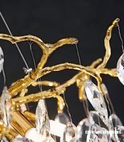 Lustre en cristal K9 de luxe français PM, design artistique créatif, suspension en aluminium en forme de branche, pour villa, salon, restaurant