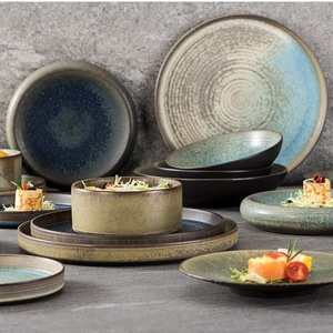 Plato Retro Cena Set Geschirr Porcelana Foodies Crema Juegos de vajilla rústica Platos nórdicos y juego de platos para restaurante - Product Image 2