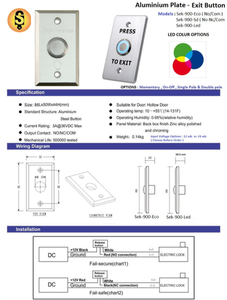 Top bán sinh trắc học kiểm soát truy cập hệ thống với nhôm Exit Button pins tùy chỉnh OEM ODM hỗ trợ cửa mở push button - Product Image 2