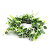 Karangan Daun Eucalyptus Buatan Grosir Pabrik Cina untuk Dekorasi Pintu Natal, Paskah, Halloween