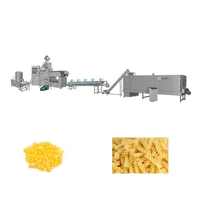 Ligne de production de pâtes et de macaronis motorisée contrôlée par PLC en acier inoxydable industriel, capacité de 120 à 150 kg/h